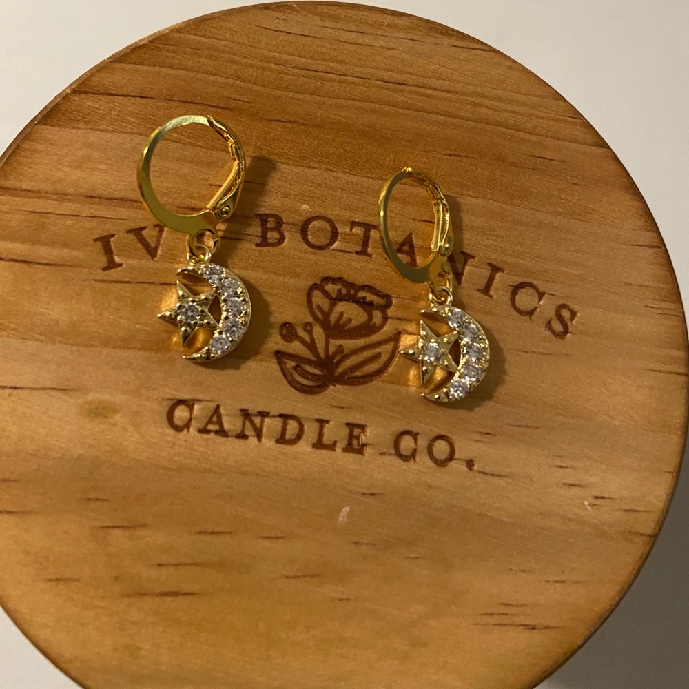 18K Gold Plated Moon & Stars Earrings